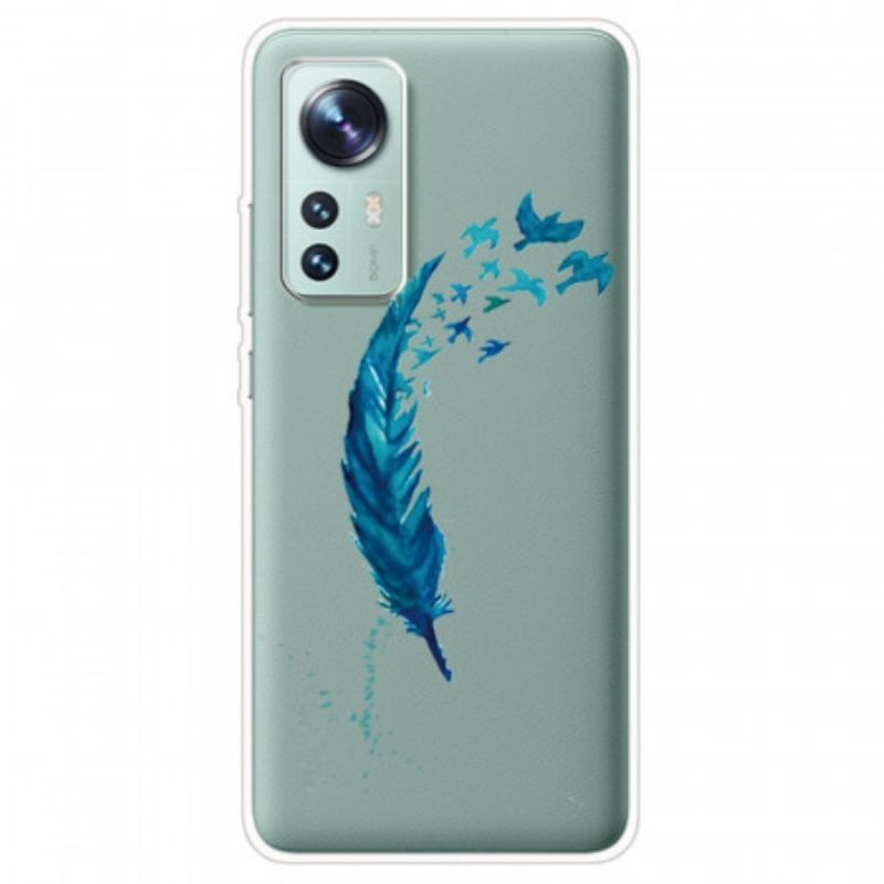 Coque Xiaomi 12 / 12X Belle Plume Bleue