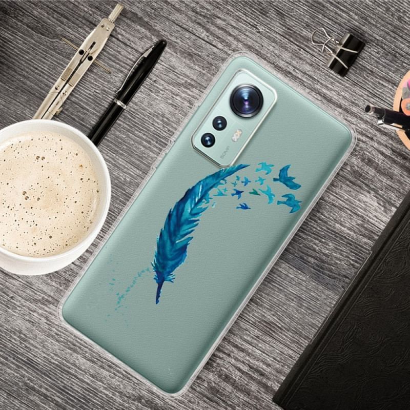 Coque Xiaomi 12 / 12X Belle Plume Bleue