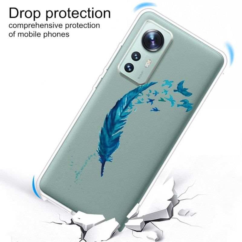 Coque Xiaomi 12 / 12X Belle Plume Bleue