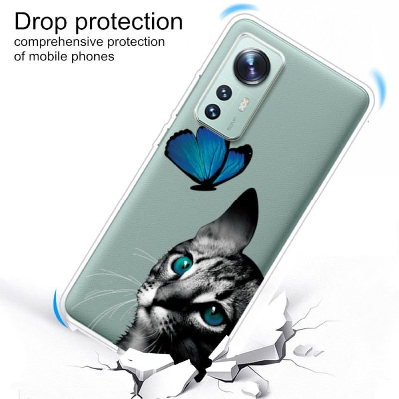 Coque Xiaomi 12 / 12X Chat et Papillon