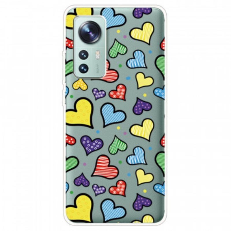 Coque Xiaomi 12 / 12X Coeurs Multicolores