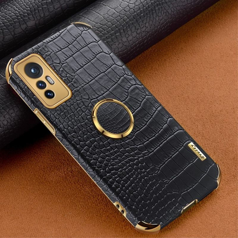 Coque Xiaomi 12 / 12X Effet Peau de Crocodile Anneau-Support