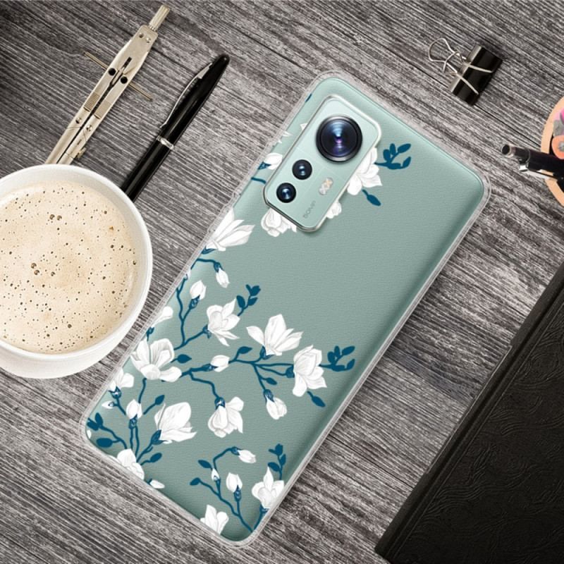 Coque Xiaomi 12 / 12X Fleurs Blanches