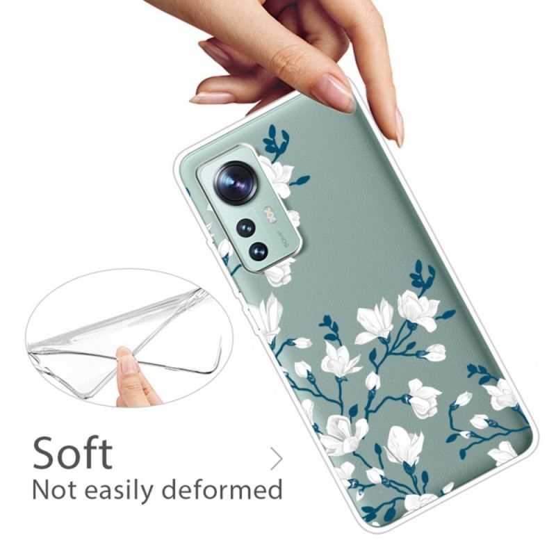 Coque Xiaomi 12 / 12X Fleurs Blanches