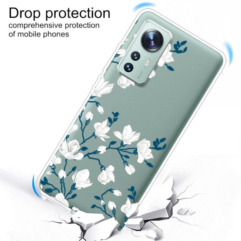 Coque Xiaomi 12 / 12X Fleurs Blanches