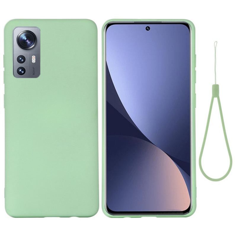 Coque Xiaomi 12 / 12X Silicone Liquide Avec Lanière