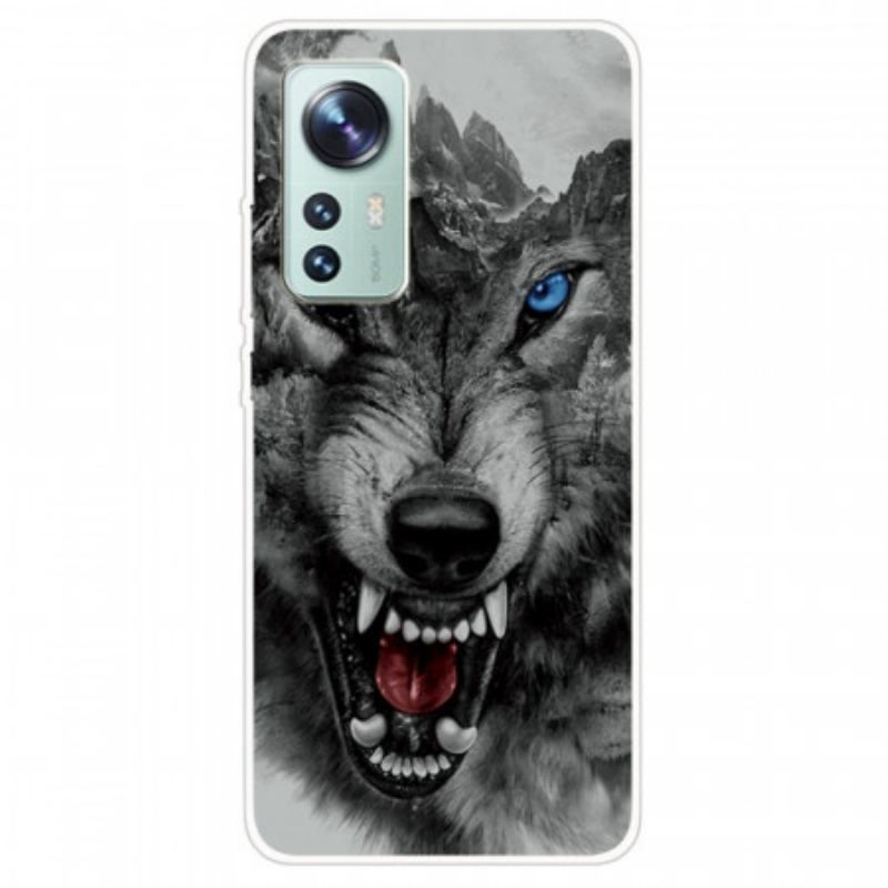 Coque Xiaomi 12 / 12X Silicone Loup Sauvage