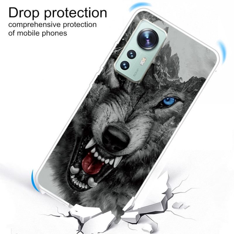 Coque Xiaomi 12 / 12X Silicone Loup Sauvage