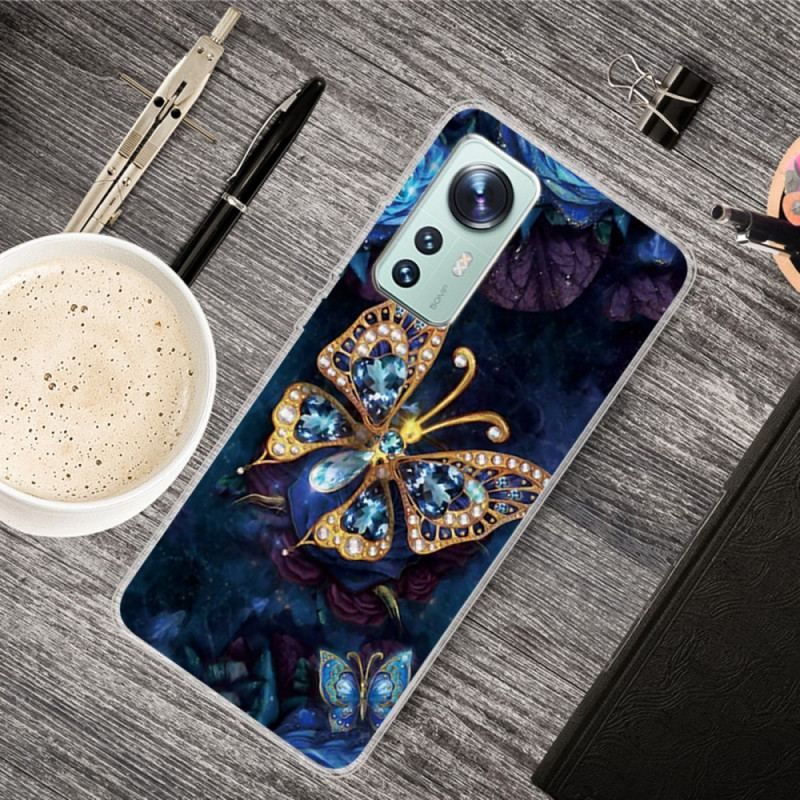 Coque Xiaomi 12 / 12X Silicone Papillon Enchanté