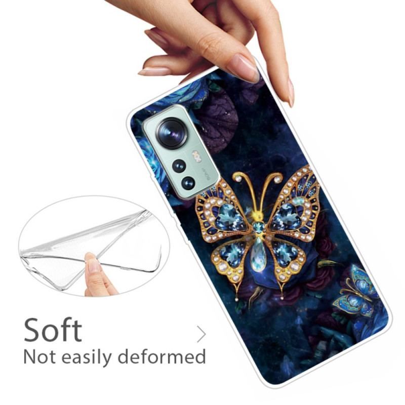 Coque Xiaomi 12 / 12X Silicone Papillon Enchanté