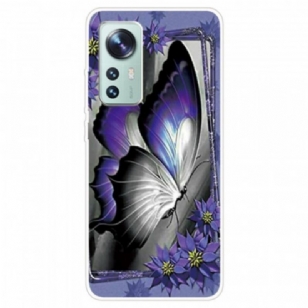 Coque Xiaomi 12 / 12X Silicone Papillon Violet