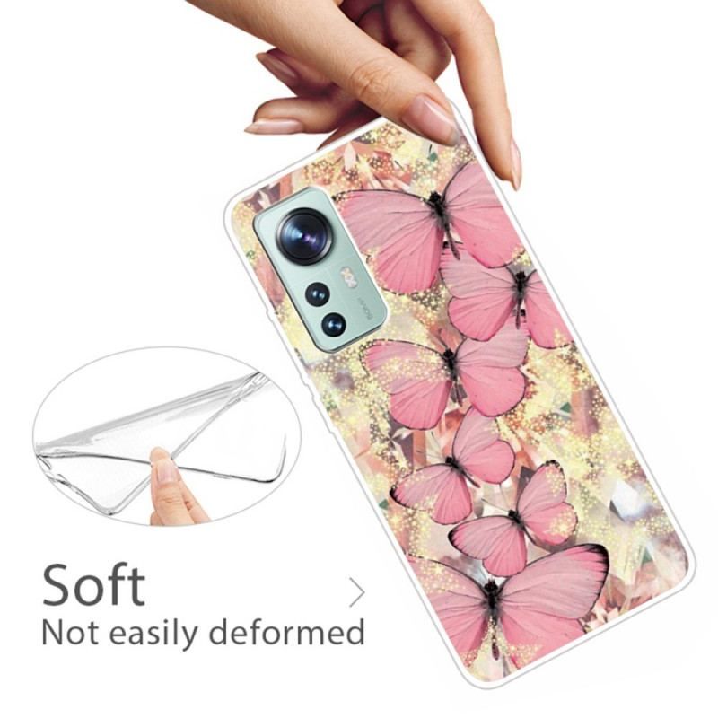 Coque Xiaomi 12 / 12X Silicone Papillons