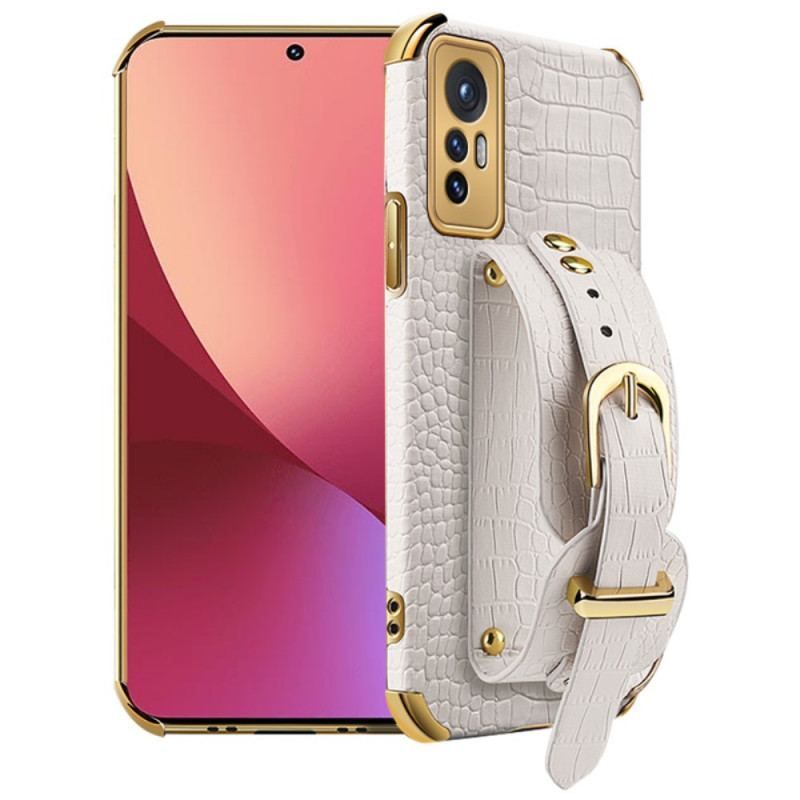 Coque Xiaomi 12 / 12X Style Crocodile avec Sangle Support