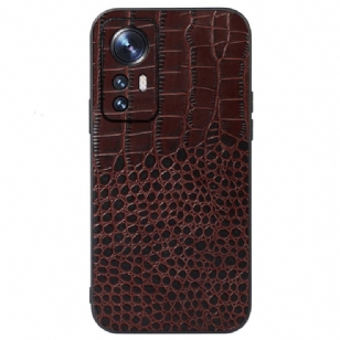 Coque Xiaomi 12 / 12X Véritable Cuir Texture Crocodile