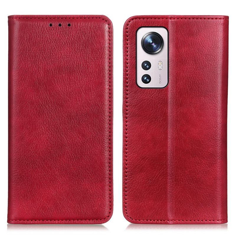 Flip Cover Xiaomi 12 / 12X Cuir Litchi Fendu Texture