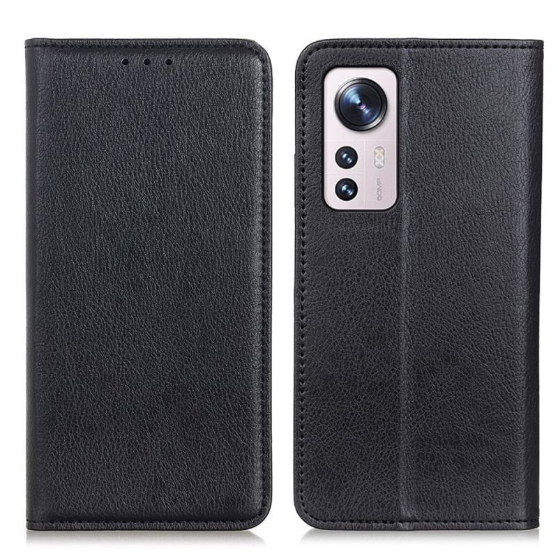 Flip Cover Xiaomi 12 / 12X Cuir Litchi Fendu Texture