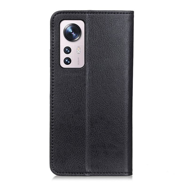 Flip Cover Xiaomi 12 / 12X Cuir Litchi Fendu Texture