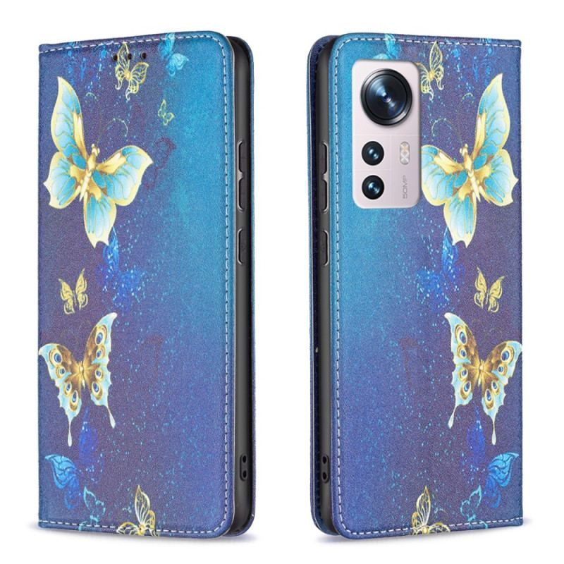 Flip Cover Xiaomi 12 / 12X Papillons Colorés