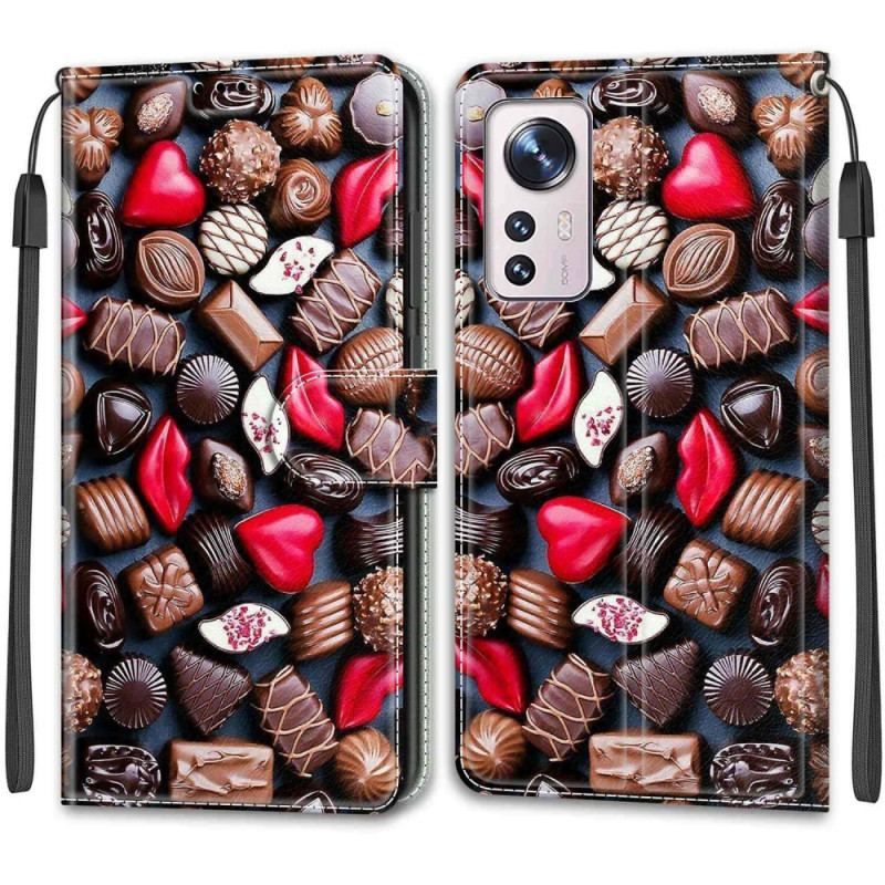 Housse Xiaomi 12 / 12X Chocolats à Lanière