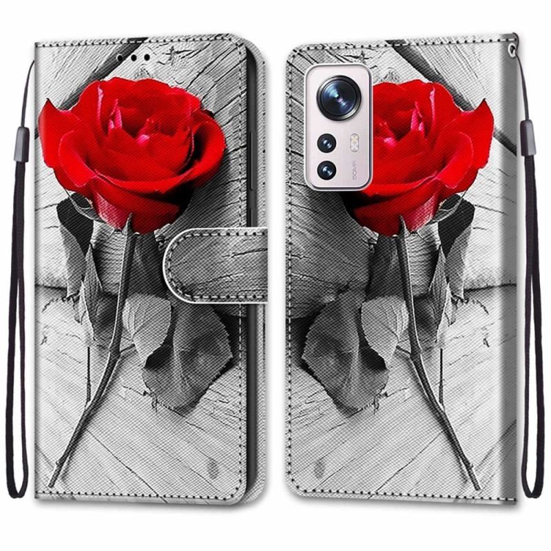 Housse Xiaomi 12 / 12X Jolies Fleurs avec Lanière