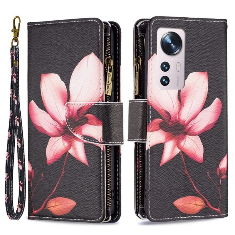 Housse Xiaomi 12 / 12X Poche Zippée Fleur