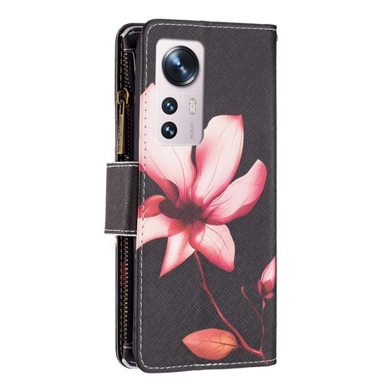 Housse Xiaomi 12 / 12X Poche Zippée Fleur