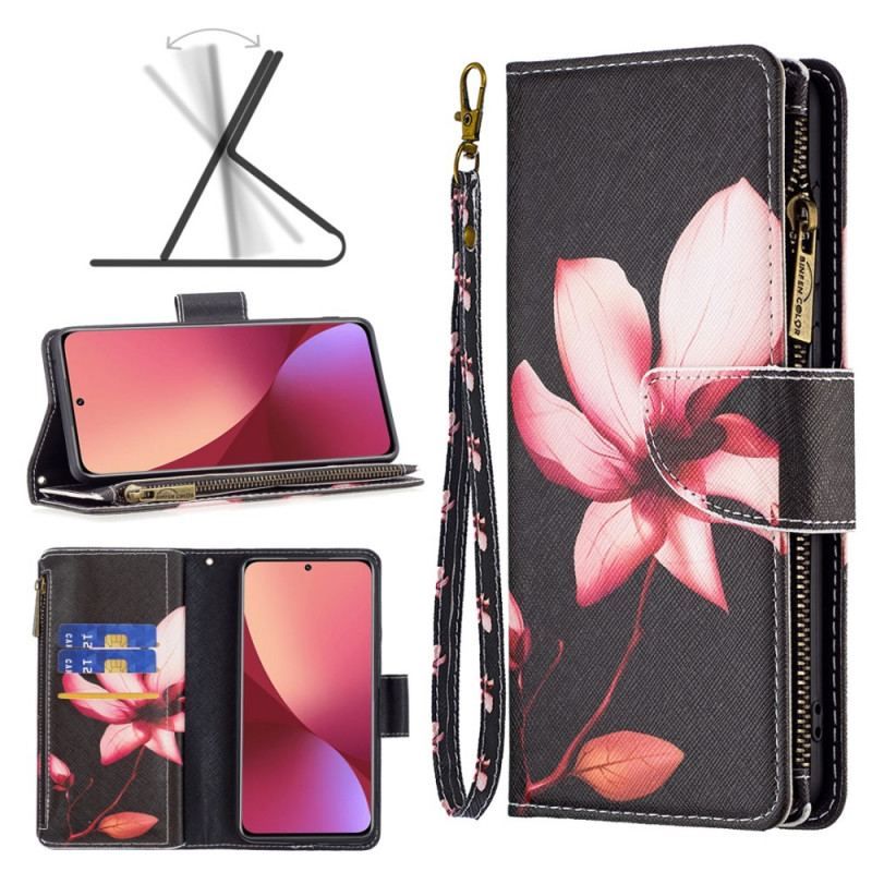 Housse Xiaomi 12 / 12X Poche Zippée Fleur