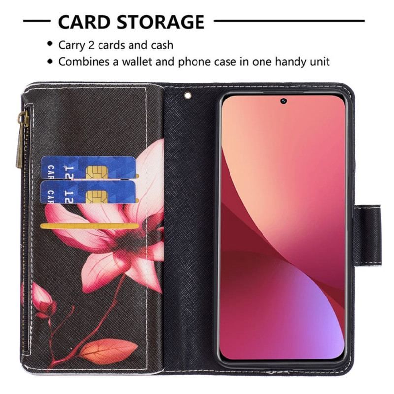 Housse Xiaomi 12 / 12X Poche Zippée Fleur