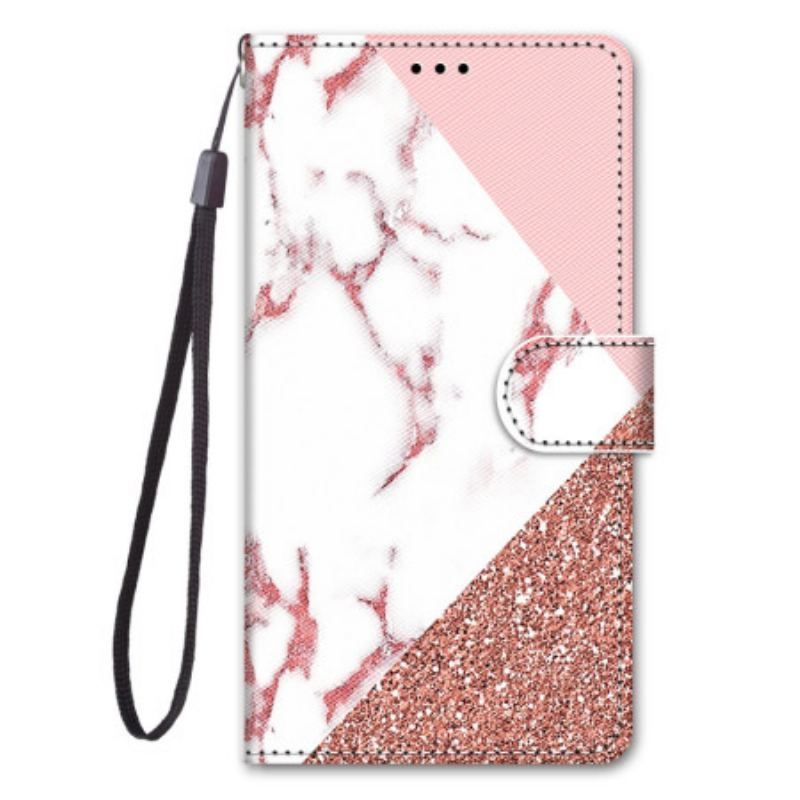 Housse Xiaomi 12 / 12X Triangle en Marbre et Paillettes