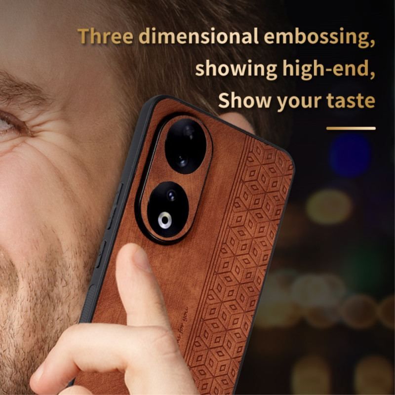 Coque Honor 90 Pro Effet Cuir AZNS