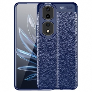 Coque Honor 90 Pro Effet Cuir Litchi Double Line