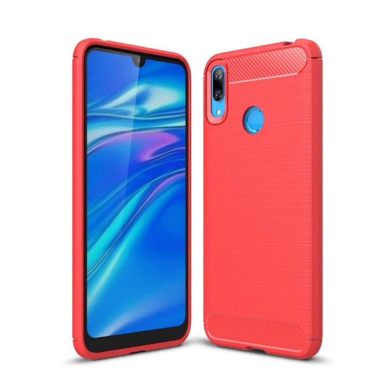 Huawei Y7 2019 - Coque gel brossé carbone