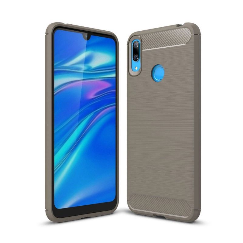 Huawei Y7 2019 - Coque gel brossé carbone