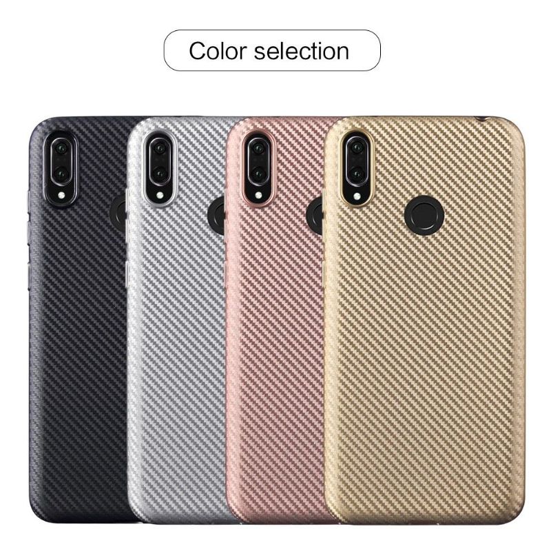 Huawei Y7 2019 - Coque revêtement fibre de carbone