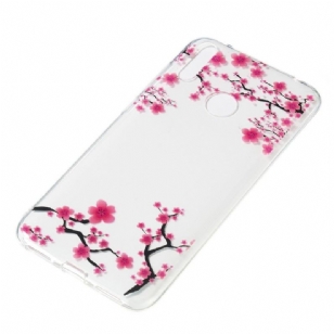 Huawei Y7 2019 - Coque transparente branches fleuries