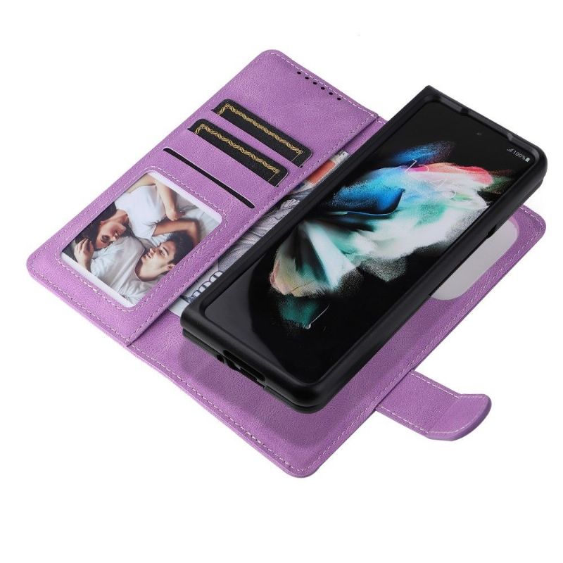 Coque et housse 2-en-1 Samsung Galaxy Z Fold 3 5G simili cuir coutures