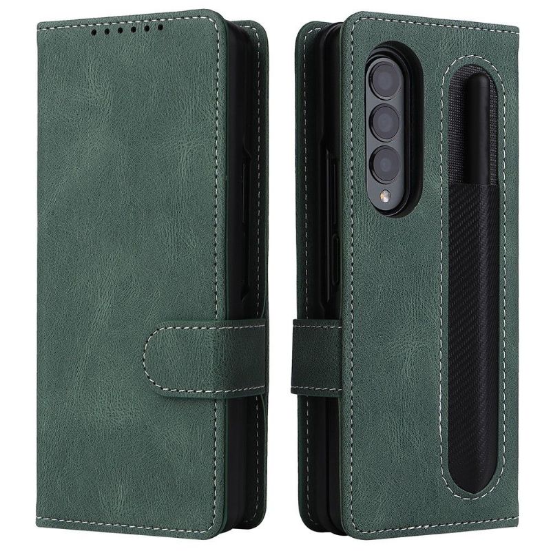 Coque et housse 2-en-1 Samsung Galaxy Z Fold 3 5G simili cuir coutures