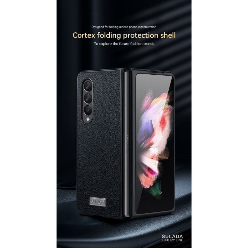 Coque Samsung Galaxy Z Fold 3 5G SULADA imitation cuir grainé