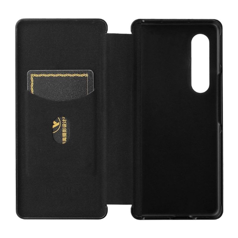 Housse Samsung Galaxy Z Fold3 5G simili cuir fibre de carbone