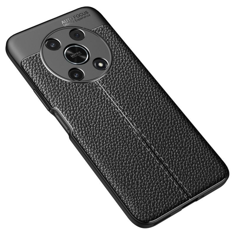 Coque Honor Magic 4 Lite 5G Effet Cuir Litchi Double Line