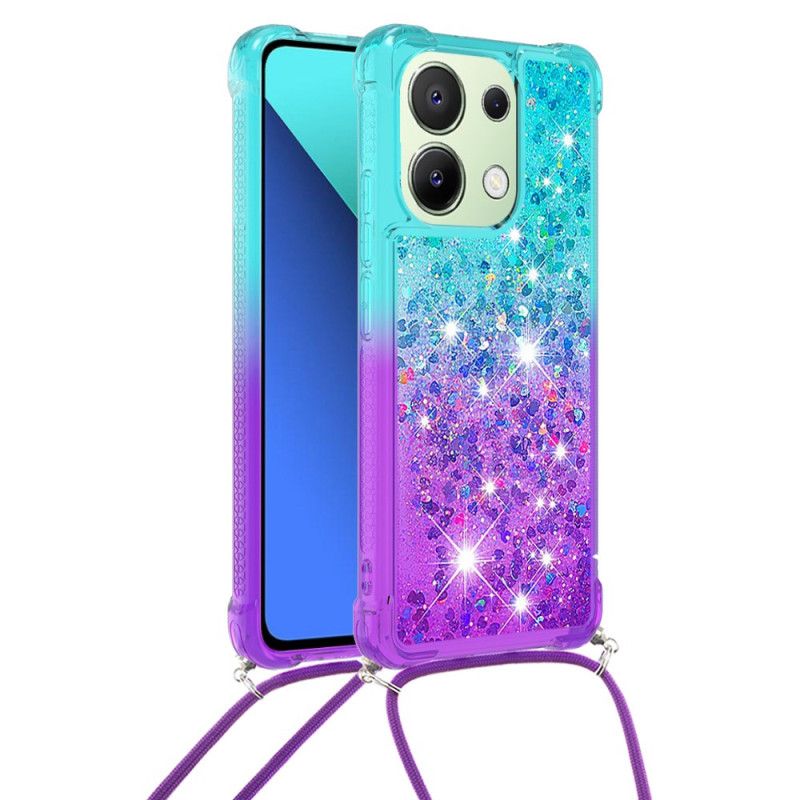 Coque à Cordon Xiaomi Redmi Note 13 4G Dégradé Paillettes