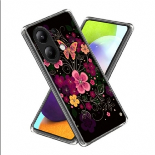 Coque Xiaomi Redmi Note 13 4G Fleurs et Papillons