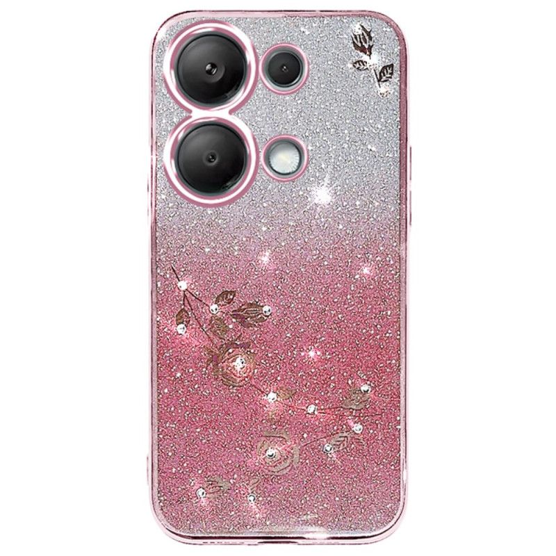 Coque Xiaomi Redmi Note 13 4G Paillettes et Strass à lanière