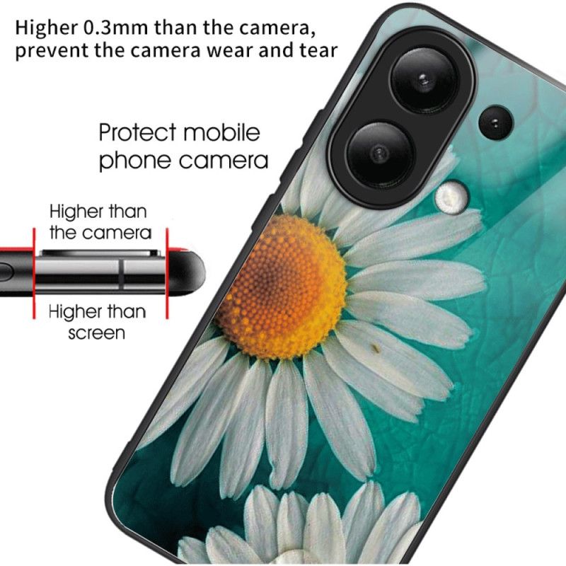 Coque Xiaomi Redmi Note 13 4G Verre Trempé Marguerites