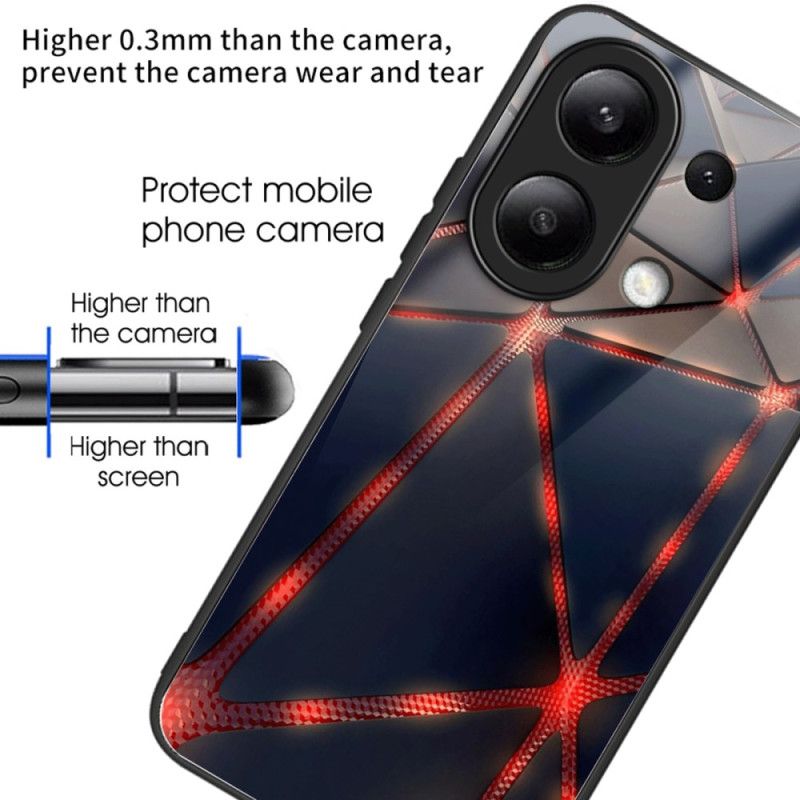 Coque Xiaomi Redmi Note 13 4G Verre Trempé Triangles Rouges