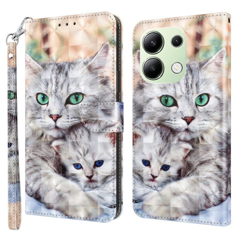 Housse Xiaomi Redmi Note 13 4G Deux Chats à Lanière