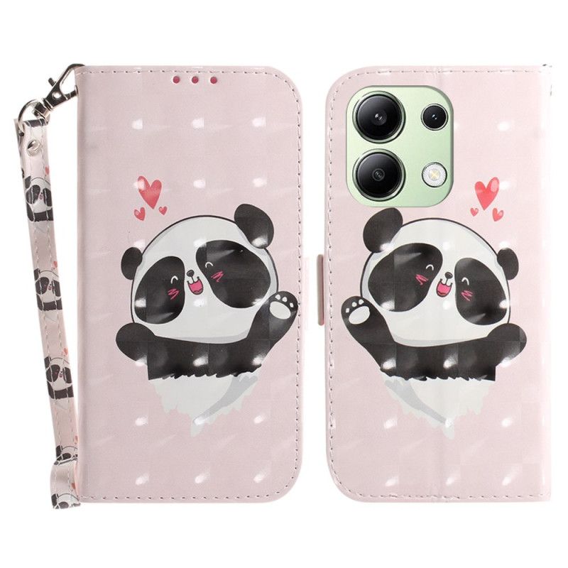 Housse Xiaomi Redmi Note 13 4G Panda Love à Lanière