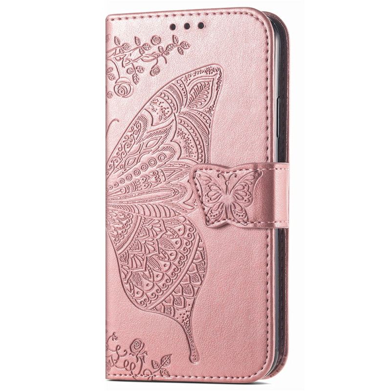 Housse Xiaomi Redmi Note 13 4G Papillon Baroque à Lanière