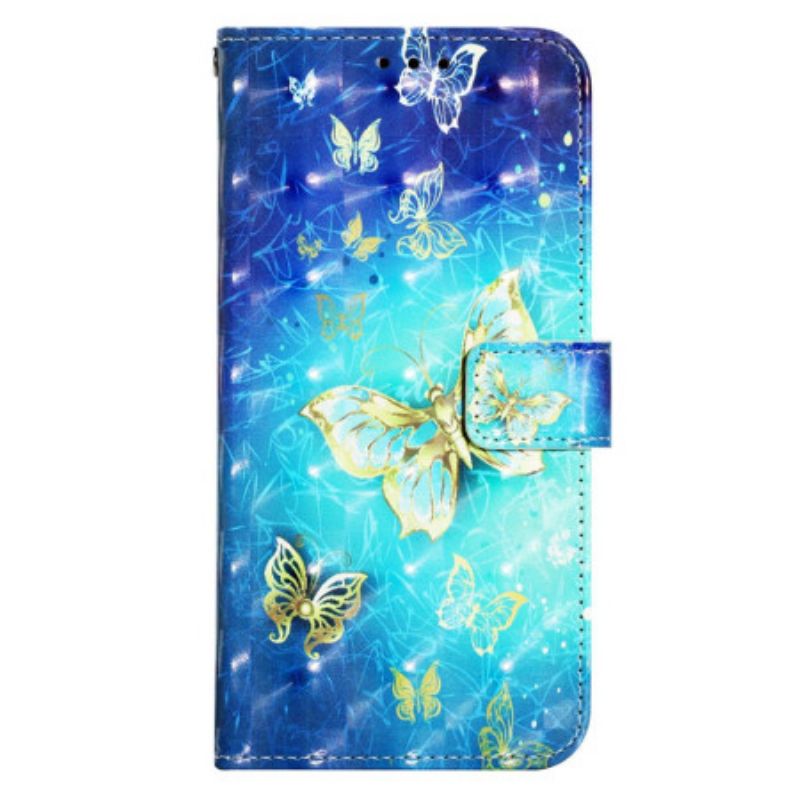 Housse Xiaomi Redmi Note 13 4G Papillons dorés