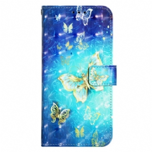 Housse Xiaomi Redmi Note 13 4G Papillons dorés